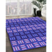 Machine Washable Transitional Light Slate Blue Rug in a Family Room, wshpat3544pur