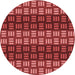 Square Patterned Red Rug, pat3544rd