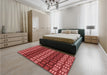 Patterned Red Rug in a Bedroom, pat3544rd