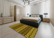 Patterned Orange Gold Rug in a Bedroom, pat3544yw