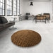 Round Patterned Orange Rug in a Office, pat3545org