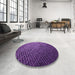 Round Patterned Purple Rug in a Office, pat3545pur