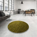 Round Patterned Red Rug in a Office, pat3545yw