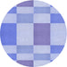 Square Patterned Light Slate Blue Rug, pat3546blu