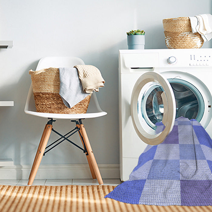 Machine Washable Transitional Light Slate Blue Rug in a Washing Machine, wshpat3546blu