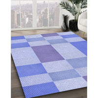 Patterned Light Slate Blue Rug, pat3546blu