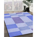 Patterned Light Slate Blue Rug in Family Room, pat3546blu