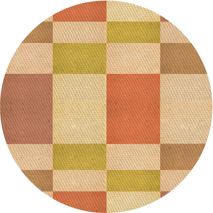 Square Patterned Orange Rug, pat3546org