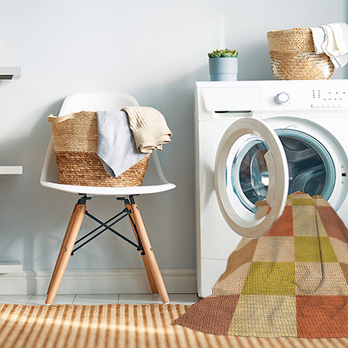 Machine Washable Transitional Orange Rug in a Washing Machine, wshpat3546org