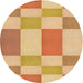 Square Machine Washable Transitional Orange Rug in a Living Room, wshpat3546org