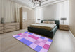 Patterned Purple Rug in a Bedroom, pat3546pur