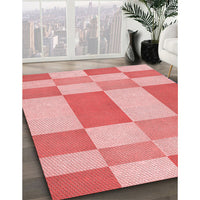 Patterned Pastel Pink Rug, pat3546rd