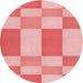 Square Patterned Pastel Pink Rug, pat3546rd