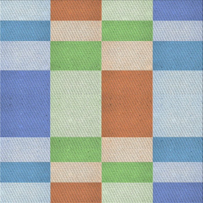 Square Patterned Platinum Gray Novelty Rug, pat3546