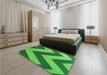 Patterned Green Rug in a Bedroom, pat3547grn