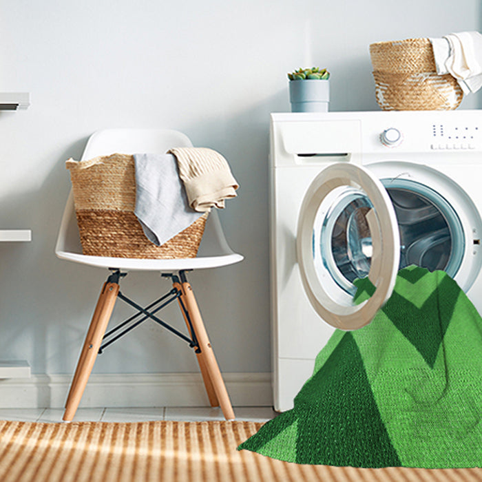 Machine Washable Transitional Green Rug in a Washing Machine, wshpat3547grn