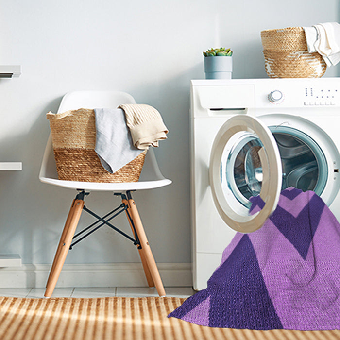 Machine Washable Transitional Amethyst Purple Rug in a Washing Machine, wshpat3547pur
