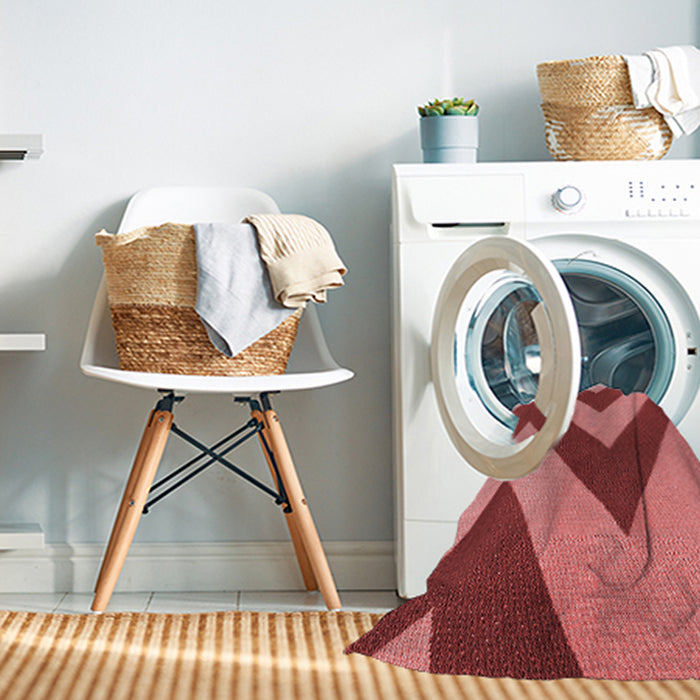 Machine Washable Transitional Red Rug in a Washing Machine, wshpat3547rd