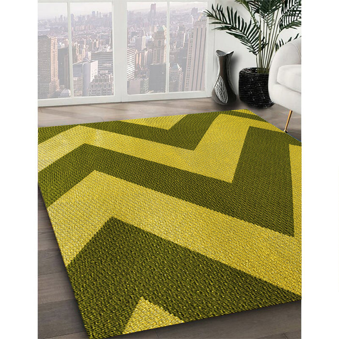Patterned Dark Bronze Brown Rug in Family Room, pat3547yw