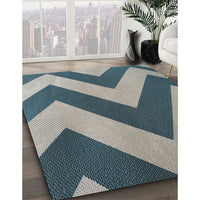 Patterned Dark Blue Grey Blue Novelty Rug, pat3547