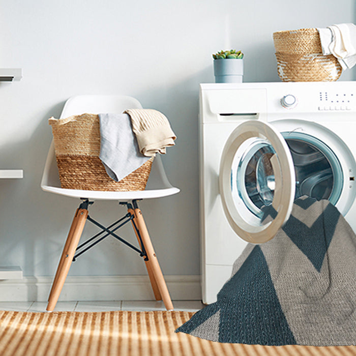 Machine Washable Transitional Dark Blue Grey Blue Rug in a Washing Machine, wshpat3547