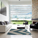 Square Machine Washable Transitional Dark Blue Grey Blue Rug in a Living Room, wshpat3547