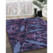 Machine Washable Transitional Slate Blue Rug in a Family Room, wshpat3548blu