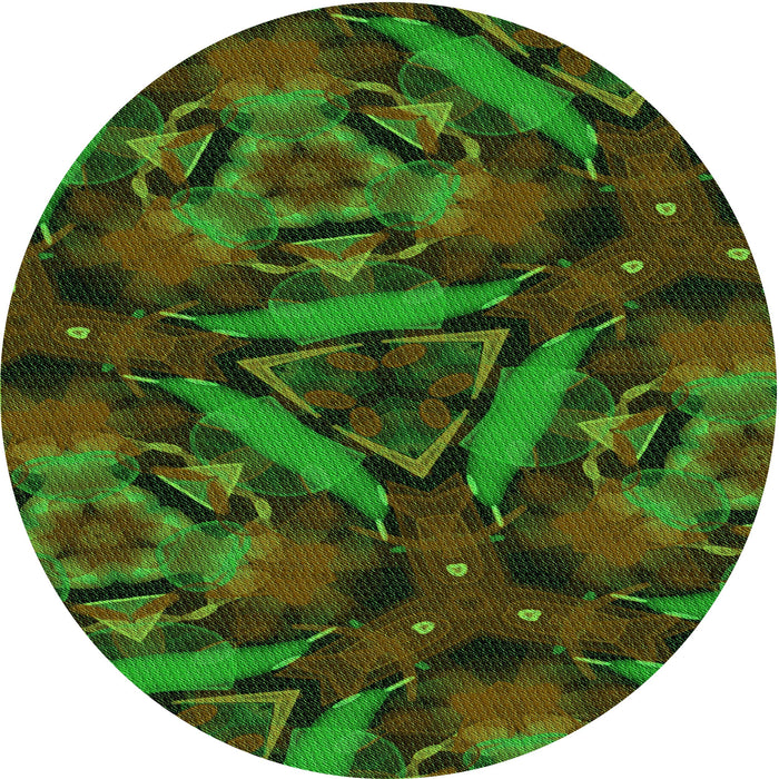 Square Machine Washable Transitional Dark Lime Green Rug in a Living Room, wshpat3548grn