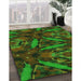 Machine Washable Transitional Dark Lime Green Rug in a Family Room, wshpat3548grn