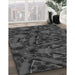 Machine Washable Transitional Charcoal Black Rug in a Family Room, wshpat3548gry