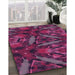 Machine Washable Transitional Carbon Red Rug in a Family Room, wshpat3548pur