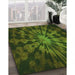 Machine Washable Transitional Dark Forest Green Rug in a Family Room, wshpat3549grn