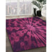 Machine Washable Transitional Medium Violet Red Pink Rug in a Family Room, wshpat3549pur