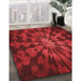 Machine Washable Transitional Red Rug in a Family Room, wshpat3549rd