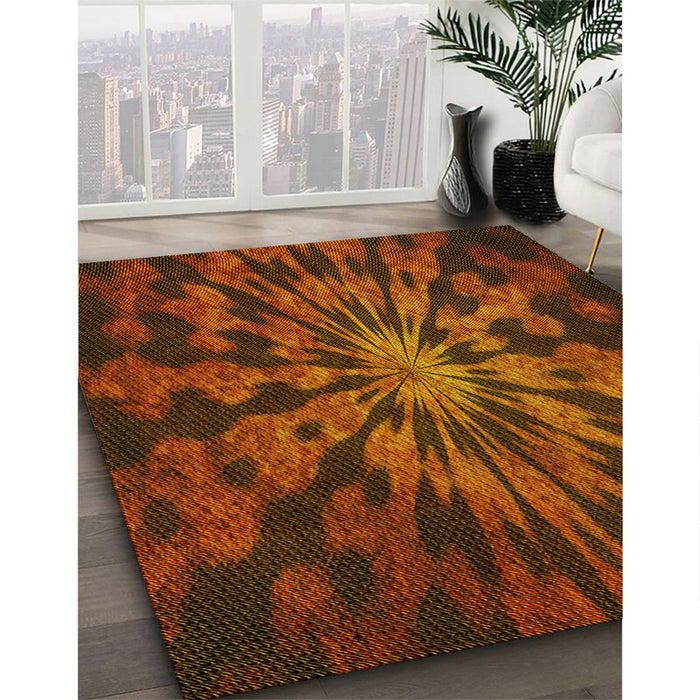 Machine Washable Transitional Mahogany Brown Rug in a Family Room, wshpat3549yw