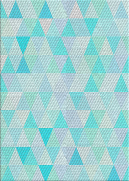 Patterned Blue Green Novelty Rug, pat354