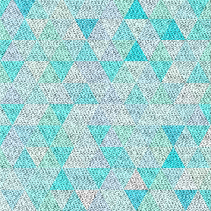 Square Patterned Blue Green Novelty Rug, pat354