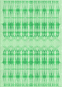 Machine Washable Transitional Green Rug, wshpat355grn