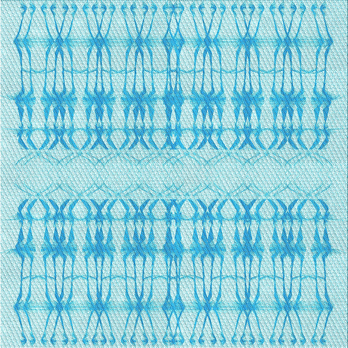 Round Patterned Blue Rug, pat355lblu