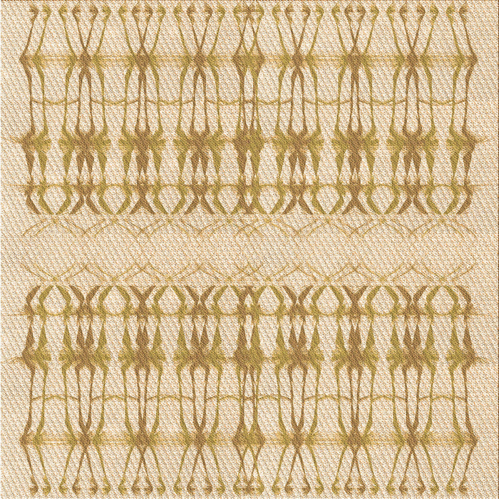 Round Patterned Golden Blonde Gold Rug, pat355org