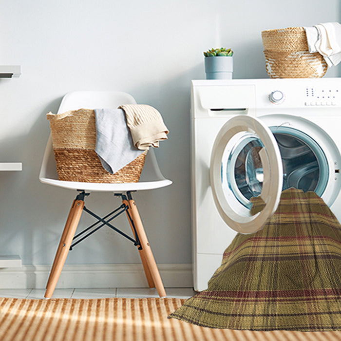 Machine Washable Transitional Saddle Brown Rug in a Washing Machine, wshpat3550brn