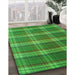 Patterned Green Rug in Family Room, pat3550grn