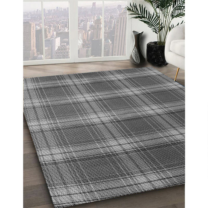 Patterned Gunmetal Gray Rug in Family Room, pat3550gry