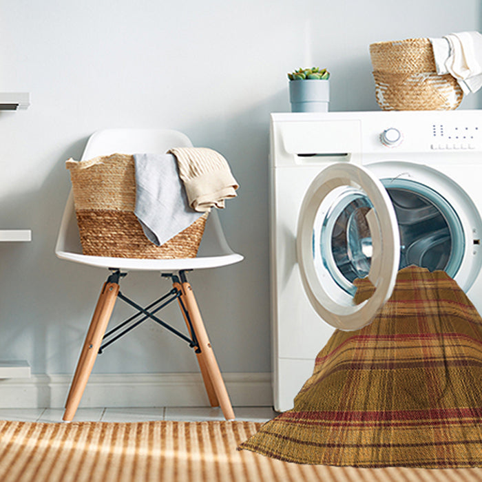 Machine Washable Transitional Orange Rug in a Washing Machine, wshpat3550org