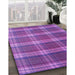 Patterned Purple Rug in Family Room, pat3550pur