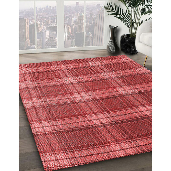 Patterned Red Rug in Family Room, pat3550rd