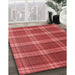 Patterned Red Rug in Family Room, pat3550rd