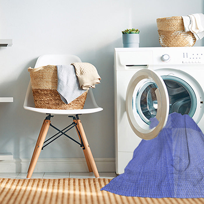 Machine Washable Transitional Blue Rug in a Washing Machine, wshpat3551blu