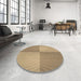 Round Patterned Brown Sand Brown Rug in a Office, pat3551brn