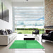 Square Patterned Neon Green Rug in a Living Room, pat3551grn